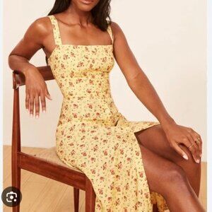 Reformation Persimmon Dress Yellow Floral - Size 6